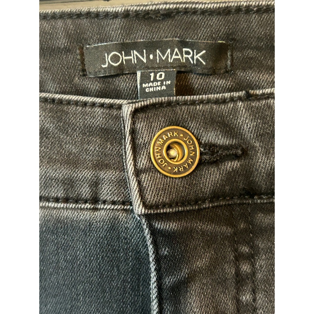 John Mark Womens Black Embellished Cropped Leg Jeans Size 10 Inseam 25" - Picture 3 of 7